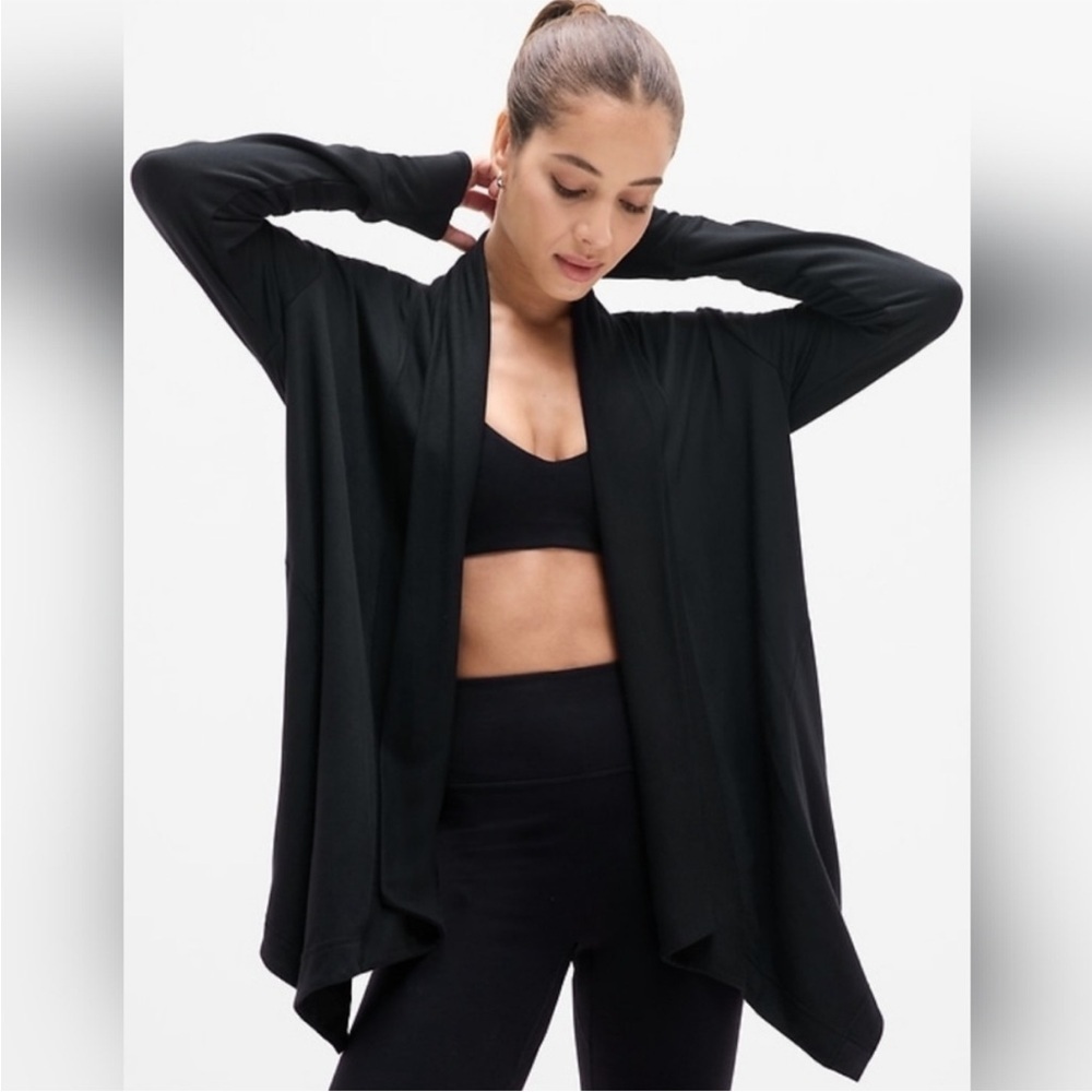 Athleta Pranayama Open Wrap Knit Cardigan XXS Black